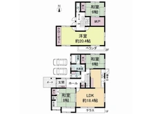 【京都府/宇治市琵琶台】宇治市琵琶台1丁目中古戸建 間取り図
