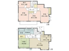【東京都/東村山市久米川町】東京都東村山市久米川町2丁目 一戸建て 間取り図