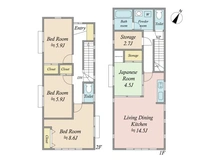 【神奈川県/横浜市南区永田東】横浜市南区永田東1丁目 中古一戸建て 間取り図