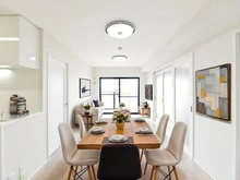 【兵庫県/神戸市灘区水道筋】ライオンズマンション王子公園ヴィアーレ 外観：LDK実際の写真をもとにCGで家具・その他のイメージを配置。家具等は価格に含まれません。