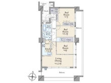 【埼玉県/さいたま市中央区大字下落合】スカイレジデンシャルタワーズサウスウイング 間取り図