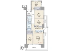 【東京都/調布市染地】シティテラス多摩川D棟 間取り図
