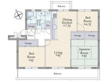 【神奈川県/横浜市港南区港南台】港南台つぐみ15号棟 間取り図