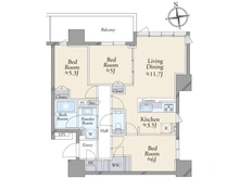 【東京都/八王子市旭町】シティタワー八王子フレシア 間取り図