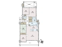 【大阪府/大阪市住吉区万代】サングリーン帝塚山 間取り図