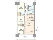 【埼玉県/さいたま市浦和区仲町】プラウド浦和 間取り図