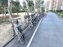 【千葉県/松戸市新松戸北】新松戸ファミールハイツ　4号棟 駐輪場