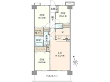 【千葉県/市川市鬼高】パルコート市川 間取り図