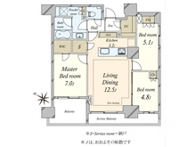 【神奈川県/横浜市西区花咲町】プラウド横浜桜木町 間取り図