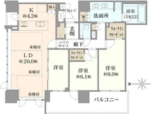 【大阪府/大阪市中央区久太郎町】ジオタワー堺筋本町 間取り図