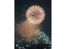 【大阪府/大阪市中央区内久宝寺町】グランドメゾン上町台レジデンスタワー 眺望：2022年8月27日開催淀川花火大会の際の眺望(南西側バルコニーから北西側に向けて撮影)