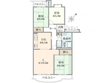 【東京都/八王子市松が谷】グリーンコープ松が谷 6号棟 間取り図