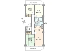 【東京都/府中市押立町】ニューライフマンション武蔵野台　B棟 間取り図