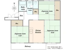 【千葉県/千葉市花見川区さつきが丘】さつきが丘西住宅 16号棟 間取り図