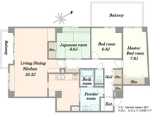 【東京都/品川区旗の台】菱和パレス旗の台 間取り図