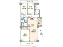 【千葉県/松戸市新松戸】サンライトパストラル六番街 B棟 間取り図