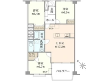 【千葉県/松戸市六高台】六実マンション 間取り図