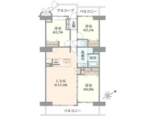 【茨城県/取手市井野台】サンライフ取手 A棟 間取り図