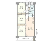 【千葉県/松戸市新松戸】新松戸南パークハウス B棟 間取り図