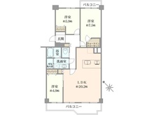 【千葉県/市川市南大野】市川グリーンハイツ B棟 間取り図