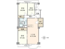 【千葉県/松戸市新松戸】サンライトパストラル壱番街 C棟 間取り図