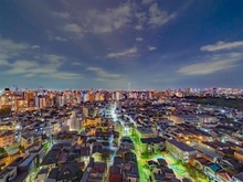 【東京都/豊島区東池袋】プラウドタワー東池袋 眺望：バルコニーからの夜景　※ズームなし