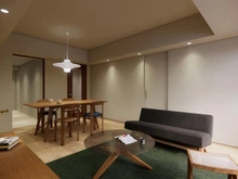 【東京都/渋谷区南平台町】南平台ハウス 内装完成予想図：リビング・ダイニング
※完成予想図（パース）です