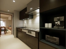 【東京都/渋谷区南平台町】南平台ハウス 内装完成予想図：キッチン
※完成予想図（パース）です
