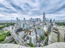 【東京都/渋谷区千駄ヶ谷】パークコート神宮北参道　ザ　タワー 共用部：フィーリングデッキ（屋上共用施設）からの眺望