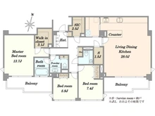 【東京都/渋谷区代々木】代々木公園パーク・マンション 間取り図