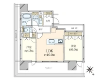 【東京都/港区虎ノ門】ウェリスタワー愛宕虎ノ門 間取り図