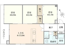 【神奈川県/横浜市磯子区森】第一磯子ハイツ 間取り図