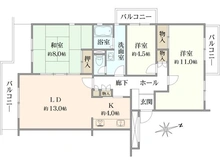 【東京都/町田市小山田桜台】小山田桜台団地 92号棟 間取り図