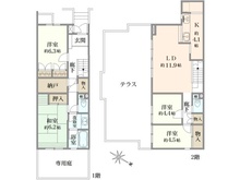 【神奈川県/川崎市麻生区細山】ガーデンハイツ読売ランド前 A棟 間取り図
