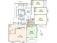 【東京都/町田市三輪緑山】コープ野村緑山ヒルズ 壱番館 間取り図