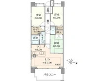 【神奈川県/横浜市鶴見区江ケ崎町】クレストシティアクアグランデ ブライトレジデンス 間取り図