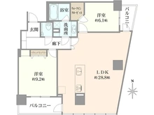 【神奈川県/川崎市幸区中幸町】クレッセント川崎タワー 間取り図
