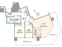 【神奈川県/横浜市中区尾上町】横浜シティタワー馬車道 間取り図