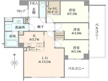 【神奈川県/横浜市中区山元町】ルピナス山手 間取り図