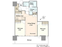 【東京都/港区港南】リビオタワー品川 間取り図