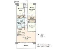 【神奈川県/平塚市龍城ケ丘】グレーシア湘南平塚海岸 間取り図