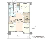 【東京都/大田区南雪谷】ミオカステーロ雪ヶ谷アルテパラッツォ 間取り図