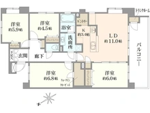 【東京都/調布市多摩川】サンアリーナ調布 間取り図