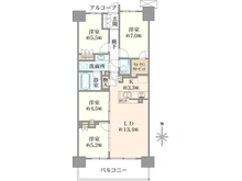 【東京都/稲城市東長沼】プラウドシティ南山 A棟 間取り図