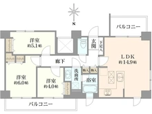 【東京都/稲城市矢野口】ダイアパレス京王よみうりランド 間取り図