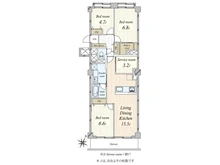【東京都/世田谷区等々力】等々力ビューハイツ 間取り図