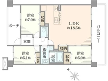 【神奈川県/横浜市旭区善部町】ランドシティ南万騎が原弐番館 間取り図