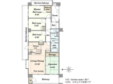 【神奈川県/横浜市青葉区荏田西】ヒルズ市が尾ビューステージ 間取り図