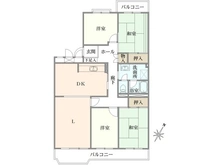 【神奈川県/横浜市青葉区すすき野】すすき野第2団地第3住宅 12号棟 間取り図