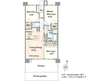 【神奈川県/横浜市青葉区桜台】プロミライズ青葉台 C棟 間取り図